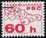Stamps Czechoslovakia -  Mapa y cifras