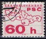 Stamps Czechoslovakia -  Mapa y cifras (1)