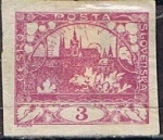 Stamps Czechoslovakia -  Scott  1  Hradcany en Praga (2)