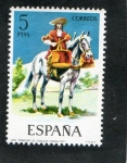 Stamps : Europe : Spain :  2170- DRAGONES A CABALLO, TIMBALERO 1674.