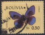 Sellos de America - Bolivia -  Mariposas en colores naturales