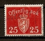 Stamps Norway -  Escudo de Noruega - Servicio.
