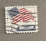 Stamps United States -  Bandera y Casa Blanca