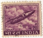 Stamps : Asia : India :  Avion. GNAT