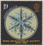 Stamps United Kingdom -  150 ANIV DE LA SOCIEDAD DE MICROSCOPIA. CRISTAL DE NIEVE