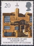Stamps : Europe : United_Kingdom :  EUROPA 1990. ESCUELA DE ARTE DE GLASGOW