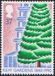 Stamps United Kingdom -  150 ANIVERSARIO DE LOS JARDINES DE KEW. CEDRO