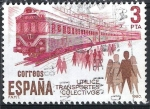 Stamps : Europe : Spain :  2560 transportes colectivos. Ferrocarril.(1)