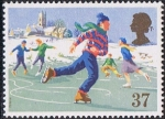 Sellos de Europa - Reino Unido -  NAVIDAD 1990. PATINANDO EN EL HIELO