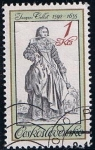 Stamps Czechoslovakia -  Scott  2489 Señora co cuello de encaje