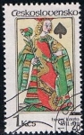 Sellos de Europa - Checoslovaquia -  Scott  2521  Reina de espadas
