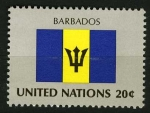Stamps : America : ONU :  Bandera - Barbados