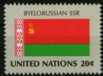 Stamps : America : ONU :  Bandera - Bielorrusia