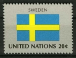 Stamps : America : ONU :  Bandera - Suecia