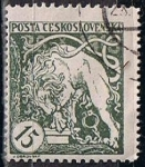 Stamps Czechoslovakia -  Scott  B124 Bohemia Leon rompiendo las Cadenas