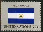 Stamps : America : ONU :  Bamdera - Nicaragua
