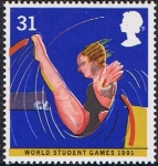 Stamps United Kingdom -  DEPORTES 1991. SALTO DE TRAMPOLÍN