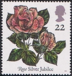 Stamps United Kingdom -  ROSAS. SILVER JUBILEE