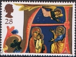 Sellos de Europa - Reino Unido -  NAVIDAD 1991. LETRAS ILUMINADAS DEL MANUSCRITO VENECIANO ACTOS DE MARIA Y JESÚS