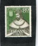 Stamps Spain -  1522-  75º ANVº CORONACION Nª Sª MERCED- JAIME I