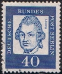 Stamps Germany -  BERLIN. ALEMANES CÉLEBRES. GOTTOLD EPHRAIM LESSING
