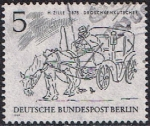 Stamps Germany -  BERLIN. BERLIN EN EL SIGLO XIX. EL CARRO, DE H. ZILLE (1875)