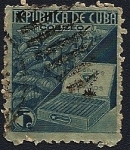 Stamps Cuba -  República de Cuba - planta de tabaco y caja de habanos