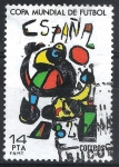 Stamps : Europe : Spain :  2644 Copa Mundial de Futbol 1982.Cartel de Joan Miró.