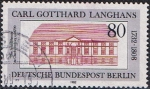 Stamps Germany -  BERLIN. 250 ANIV. DEL NACIMIENTO DEL ARQUITECTO CARL GOTHARD LANGHANS