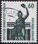 Stamps Germany -  BAVARIA, ESTATUA DE BRONCE EN LA THERESIENWIESE, MUNICH