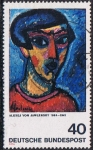 Stamps Germany -  EXPRESIONISMO ALEMAN. CABEZA EN AZUL, DE ALEXEY VON JAWLENSKY 