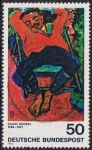 Stamps Germany -  EXPRESIONISMO ALEMAN. PECHSTEIN DURMIENDO, DE ERICH HECKEL