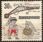 Stamps : Europe : Czechoslovakia :  Detalle decorativo.Pistola con bloqueo de ruedas,Cheb,cerca de1580