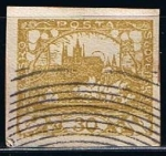 Stamps Czechoslovakia -  Scott  6  Hradcany en Praga