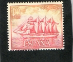 Stamps Spain -  1612- HOMENAJE A LA MARINA ESPAÑOLA- BUQUE 