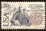 Sellos del Mundo : America : Estados_Unidos : Bicentenario del tratado de amist.y comerc.EE:UU y Suecia 1783(B.FRanklin)