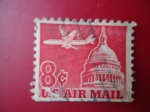Sellos de America - Estados Unidos -  Casa blanca-U.S Air Mail-