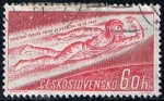Stamps Czechoslovakia -  Scott  1042  hombre volador en el Espscio