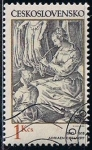 Stamps Czechoslovakia -  Scott  2407  Mujer Flautista (2)