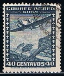 Stamps Chile -  Scott  C34  Aeroplano y sinbolo del Espacio