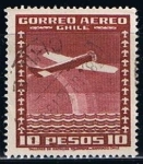Stamps : America : Chile :  Scott  C46 aeroplano  
