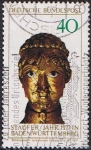 Stamps Germany -  AÑO DE LOS HOHENSTAUFEN. CABEZA DE BARBARROJA DE 1165
