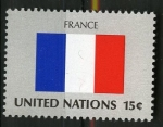 Stamps : America : ONU :  bandera, Francia