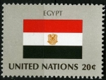 Stamps : America : ONU :  Bandera, Egipto