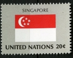 Sellos de America - ONU -  Bandera, Singapur