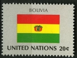 Stamps : America : ONU :  Bandera, Bolivia