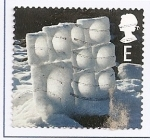 Stamps United Kingdom -  Navidad. Esculturas de cristal de Andy Goldeorthy.