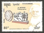 Stamps : Asia : Cambodia :  1063 - S. Morse, y el telégrafo