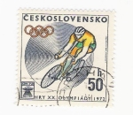 Stamps : Europe : Czechoslovakia :  Ciclista (repetido)