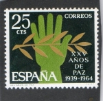 Sellos de Europa - Espa�a -  1576- XXV AÑOS DE PAZ ESPAÑOLA. ALEGORIA.